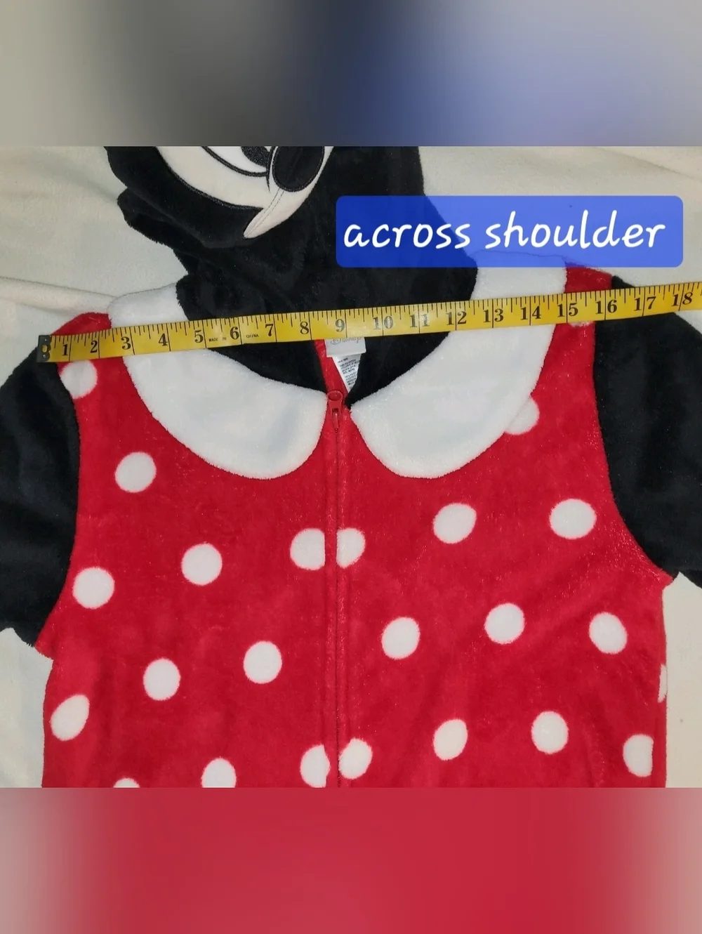Disney Women's Minnie Mouse One Piece PJ Pajama Hooded Fleece M 8-10 Cosplay - Picture 5 of 14